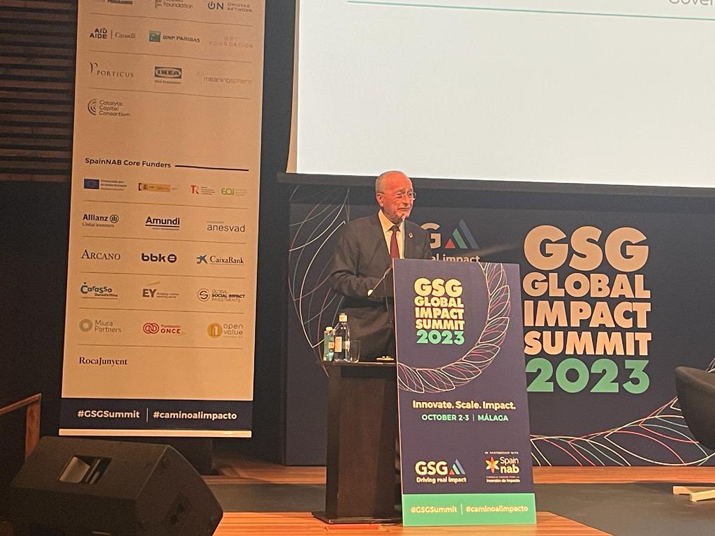 .@pacodelatorrep, Mayor @malaga “#GSgSummit is very important for Malaga, a vibrant city where we are very interested in innovation, social inclusion and impact economy. People from 64 nacionalities are here with us today and we want them all to feel very welcomed”