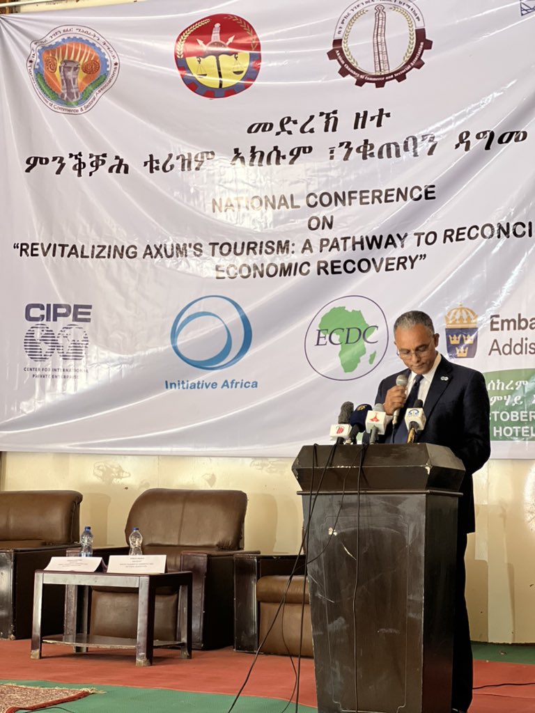 Feben_Tamrat's tweet photo. #HappeningNow Partners are urging all responsible parties to assist the restoration of Axum's tourism as a means of reconciling and reviving the economy in the northern part of the country at a conference organized in Axum.  
@CIPE_EastAfrica https://t.co/2pubdeYAfo