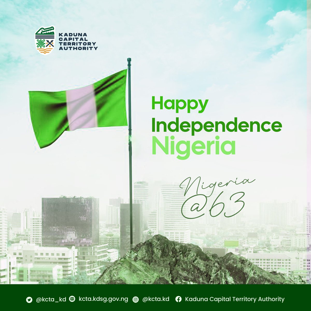 KCTA_KD's tweet photo. Happy Independence Day, Nigeria! π³π¬
#ItsYourCity #KCTA https://t.co/Xl2KOoHp32