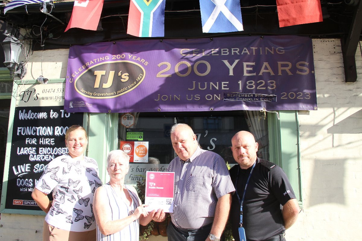 graveshambc's tweet image. Three Gravesend pubs have been awarded Best Bar None accreditation. TJ’s, The Goose and The Robert Pocock all achieved high scores during independent assessments that ensured they had training, policies, and procedures in place to make their venues safe for customers.