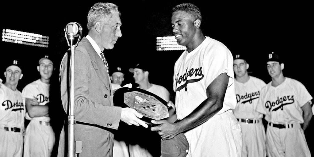 #OnThisDay October 2, 1949—Jackie Robinson finishes the season with a league-leading .342 batting average and a league-leading 37 stolen bases. He later received Major League Baseball’s MVP award for his incredible performance.