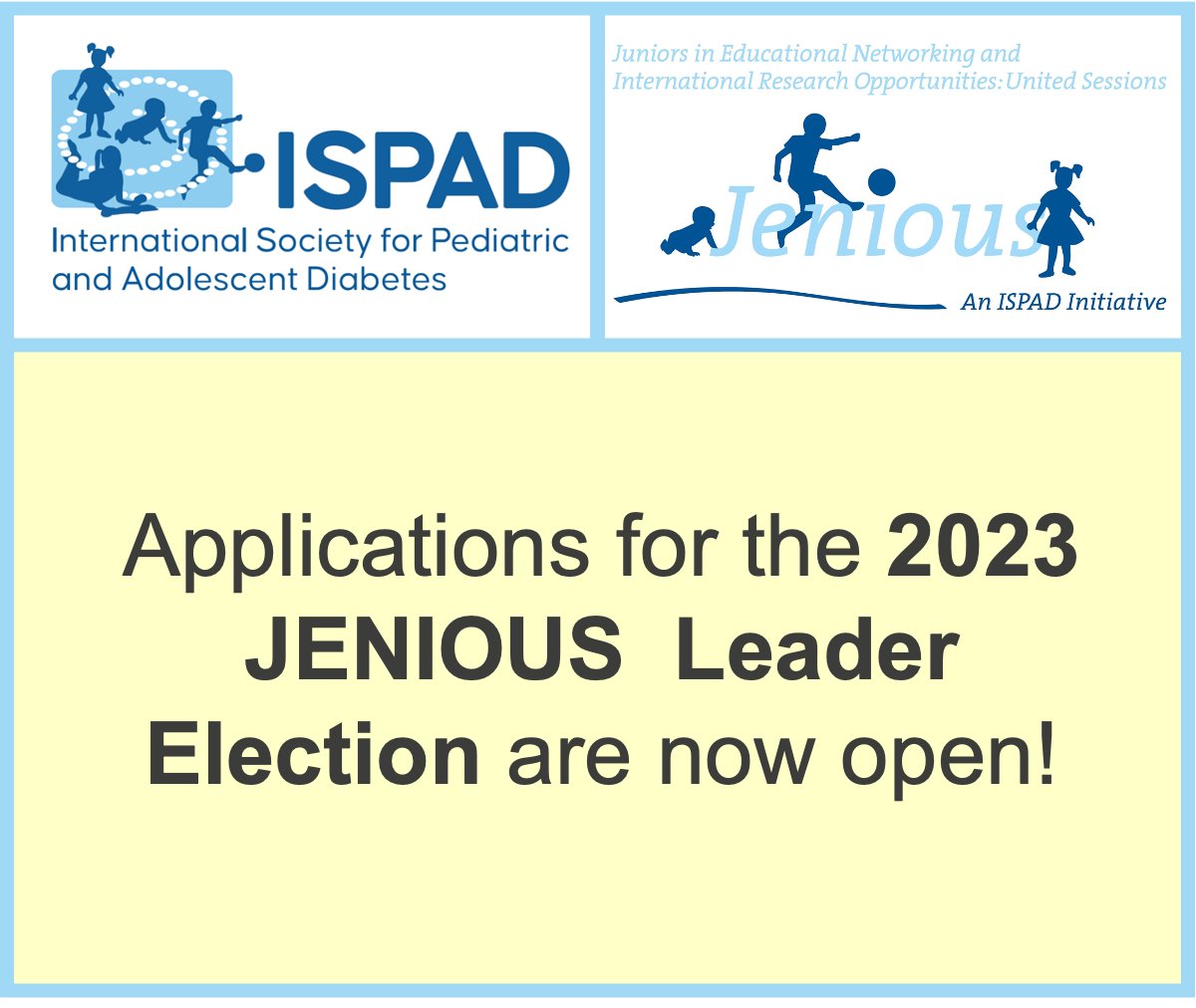 JENIOUS Elections 2023 - call for applications for candidates for a newly elected Leader, to serve for the period 2024-26, open till 29.10.2023. More info: ispad.org/page/JENIOUSGr…

  #JENIOUSmatters <a href="/ispad_org/">ISPAD</a>