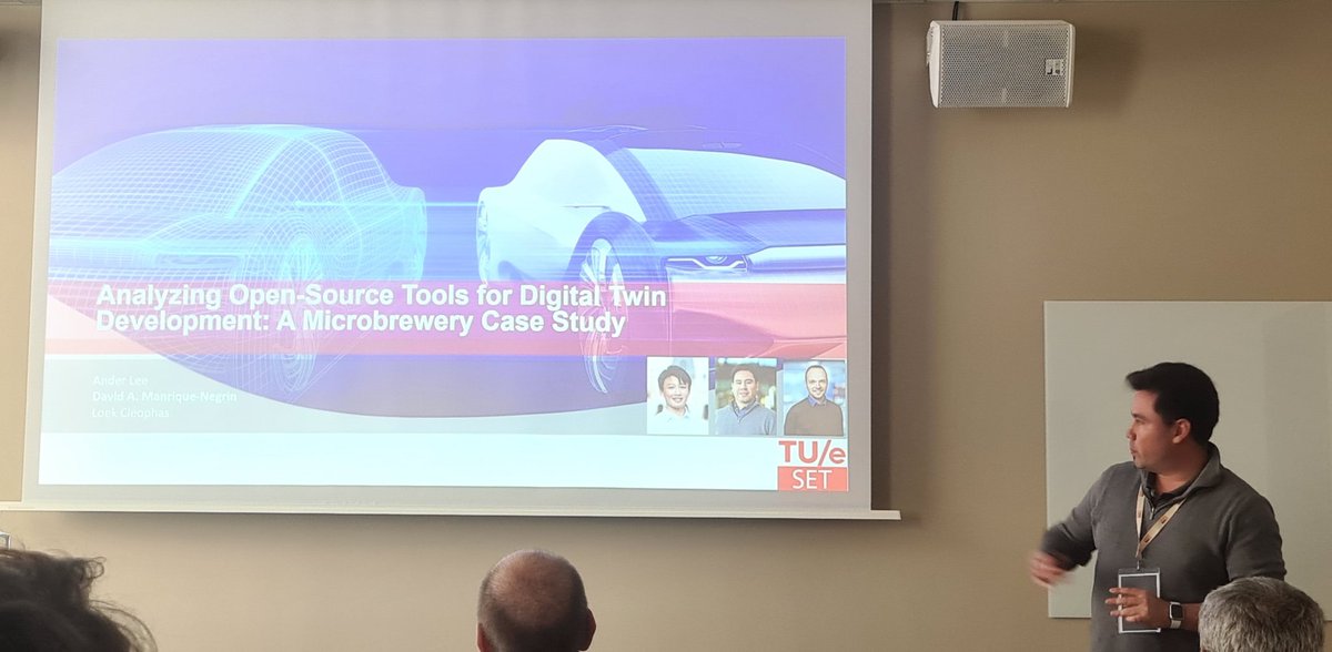JudithMichael_'s tweet photo. David A. Manrique Negrin gives a talk about analyzing #OpenSource #Tools for #DigitalTwin Development and shows it with their @TUeindhoven #microbrewery case study at the Model-Based Systems Engineering #MBSE workshop @modelsconf #MODELSconf23 Co-authors: Ander Lee, @loekhere https://t.co/Mc5wHjh9Ek