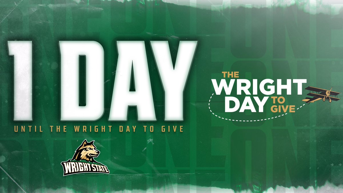 We are ONE DAY away from the #WrightDay2Give. Join us in helping support our tremendous student-athletes!

Donate: bit.ly/WD2G2023

𝐆𝐢𝐯𝐞 𝐁𝐚𝐜𝐤 𝐭𝐨 𝐭𝐡𝐞 𝐏𝐚𝐜𝐤 🐺