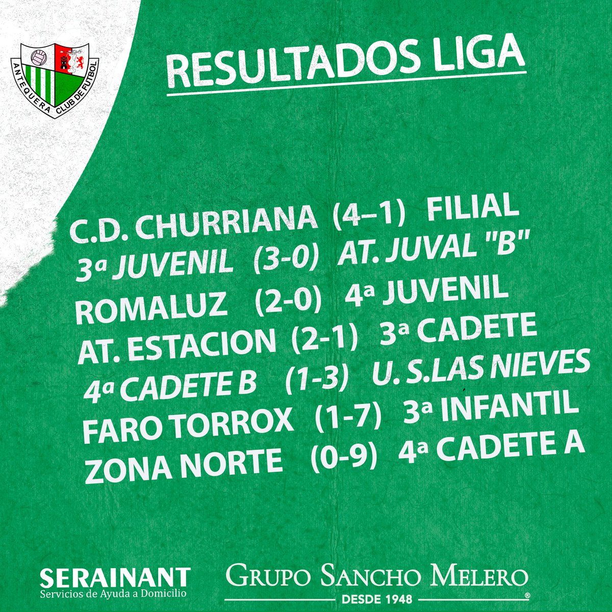 CanteraATQCF's tweet photo. Resultados de nuestros equipos en liga. https://t.co/UTexXUfcqC