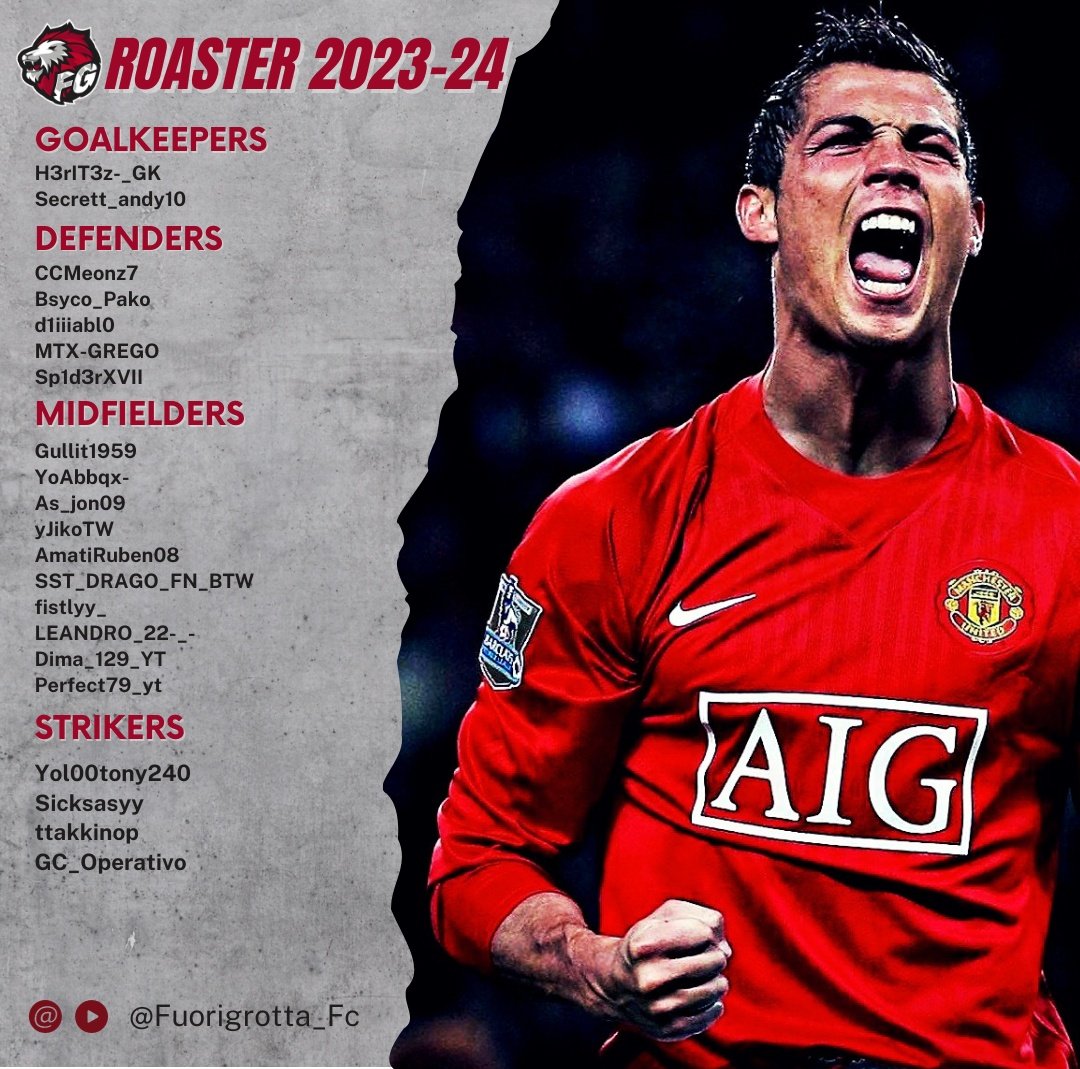Questa è il roaster finale con cui affronteremo le competizioni della nuova stagione
#ForzaFuorigrotta❤🖤

<a href="/vGamesRT/">vGamesRT 🔄</a> <a href="/pctransfermarkt/">🇮🇹 PRO CLUBS TRANSFERMARKT🔍</a>  <a href="/S6_trialhouse/">S6 Trialhouse | #proclubs</a> <a href="/ProClubsRTweets/">ProClubsRTweets</a> @RT_NoLimits