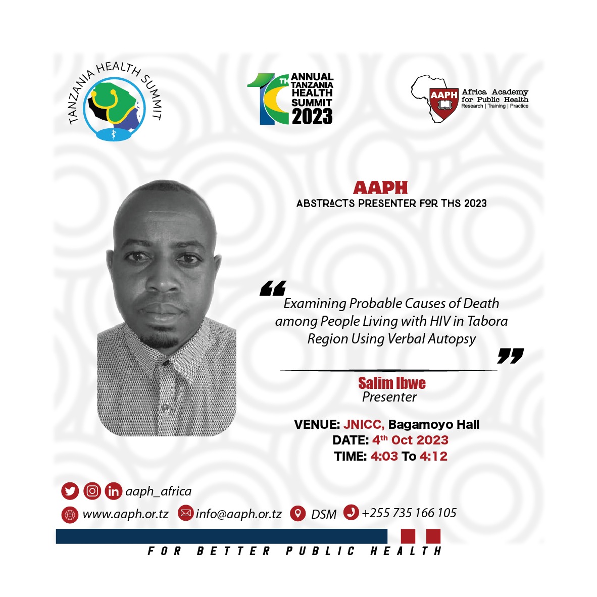 AAPH_Africa's tweet photo. #AAPH_Africa at the #THS2023 @TzHealthSummit
#ForBetterPublicHealth #ARISE_Network
#Adolescent_Health #Mental_Health #Nutrition #Sexual_Reproductive_Health #Data_Quality https://t.co/ksYKd3d8ED