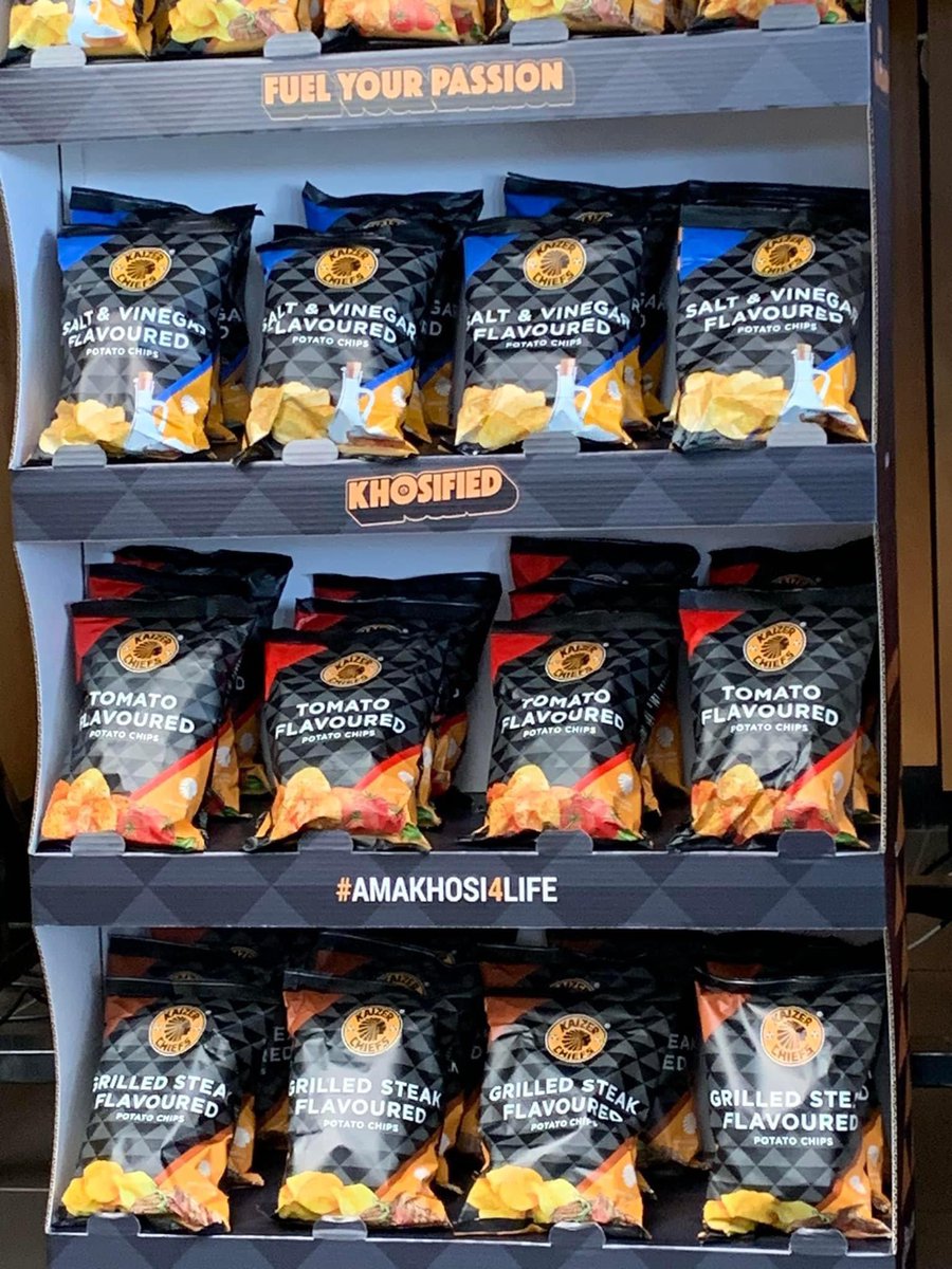 Beyond90Min's tweet photo. KAIZER CHIPS ๐
Kaizer Chiefs has launched their brand new potato chips.
Available in :
Salt and Vinegar
Tomato
Grilled Steak
#Beyond90 https://t.co/hG7PqozhqW