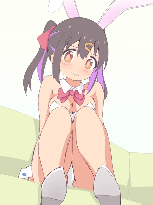 同調圧力とお兄ちゃんの煽りに負けてバニーになるみはり#おにまいお絵かき #おにまい 