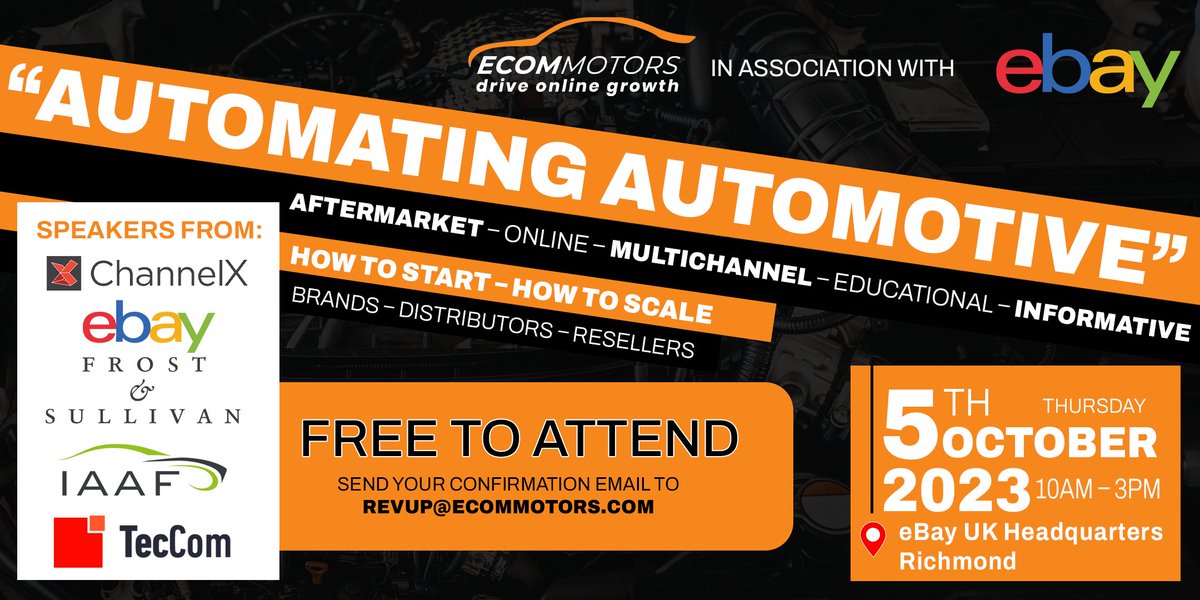 ecommotors's tweet photo. 🚗🔜 AUTOMATING AUTOMOTIVE 2024 - 3 DAYS TO GO! 🔜🚗

📅 Event Date: 5th October 2024
📍 Location: eBay UK Headquarters, Richmond

🔗 Secure your spot now: https://t.co/c5RJnOnV4B 

#AutomatingAutomotive2024 #AA24 #automotiveEVENT #marketplaces https://t.co/FPa4WCeCwU