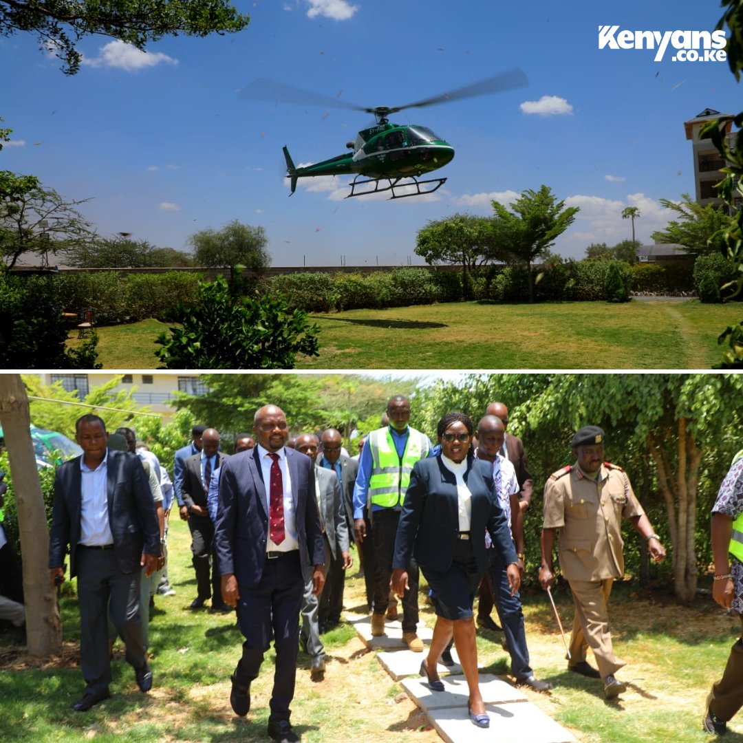 Governor Kawira Mwangaza welcomes CS Moses Kuria for the launch of the Meru Industrial Park