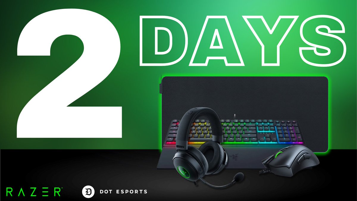 heftygg's tweet photo. 2 DAYS LEFT...  
To Enter:

🔗 Go to https://t.co/7sba4ARzHS

❤ Like + Retweet

✅Follow @DotEsports and @heftygg https://t.co/1ccA3Zr8mF