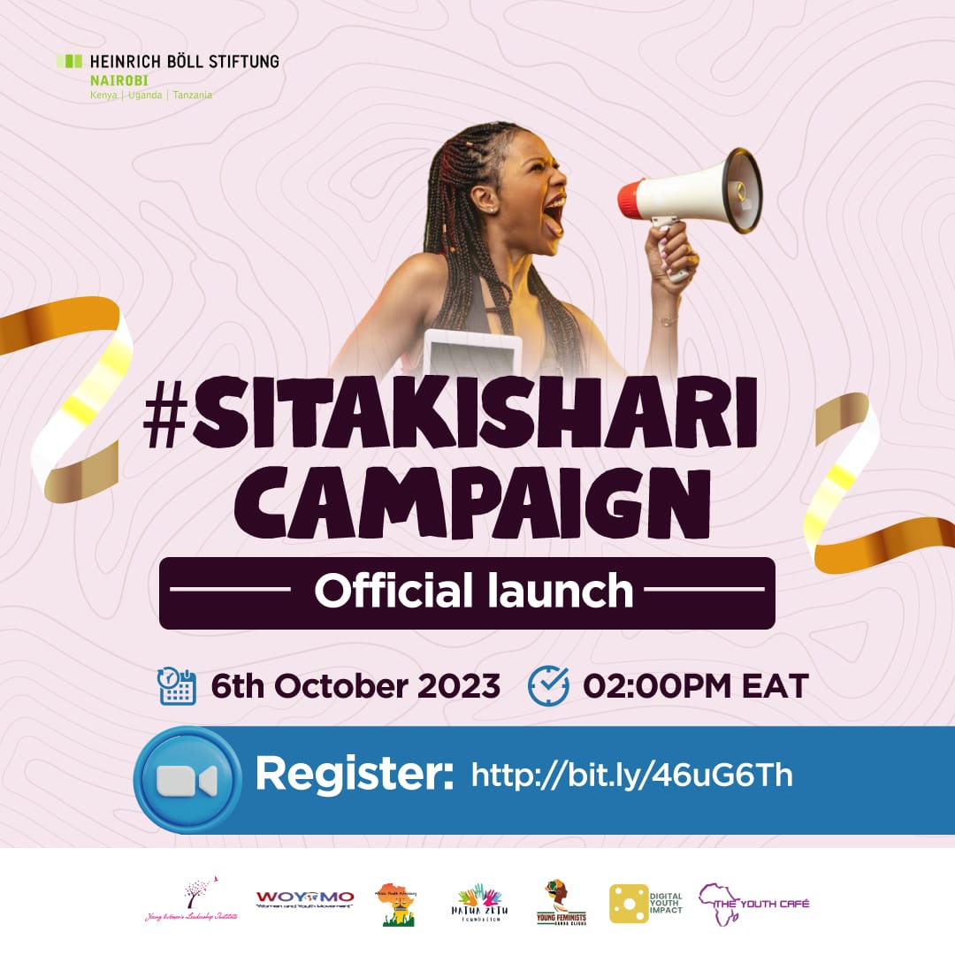 ywli_info's tweet photo. We are thrilled to invite you to the official launch of the #SitakiShari campaign, dedicated to creating safer online spaces for women and girls in their diversities.
Date: Friday, October 6th
Time: 2 PM EAT
https://t.co/EGXCyywIvA
@HBSNairobi @TheYouthCafe @IREXintl https://t.co/dFilnYLUEO