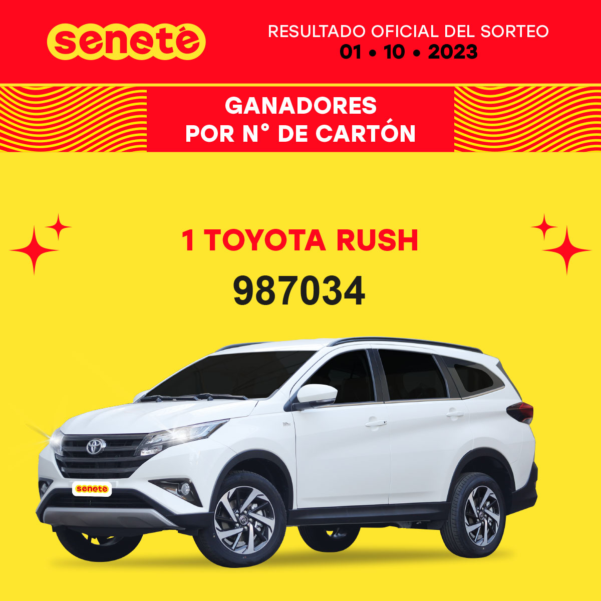 Senetepy's tweet photo. 📌 Resultados del 01.10.23
✍️ ¡No te olvides de verificar tu cartón!
Ingresa a 👉🏻https://t.co/sZBtceCLBj 🤑
#Senete #cheporemoi #Resultados #ganadores https://t.co/QGI6GwmgzI
