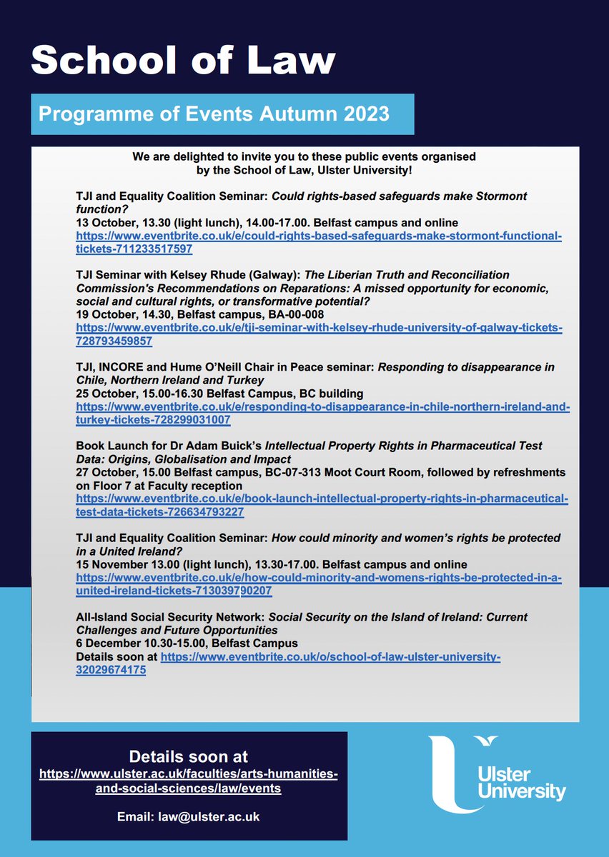 Delighted to announce our programme of public events this autumn! Full details coming soon at ulster.ac.uk/faculties/arts…. Look forward to seeing you at them!
