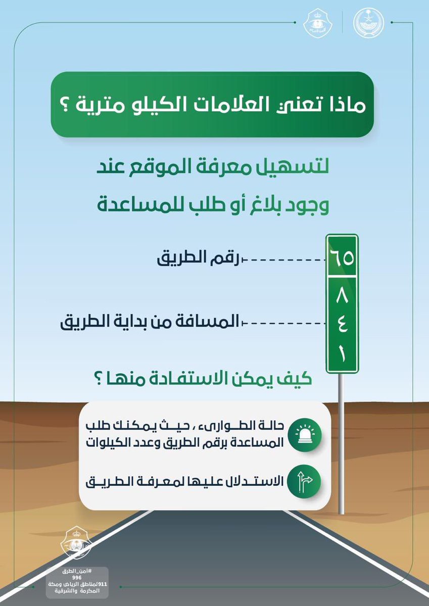HashKSA's tweet photo. كيف تُقرأ العلامة الكيلومترية على الطرق السريعة؟ https://t.co/gehRoHipoj