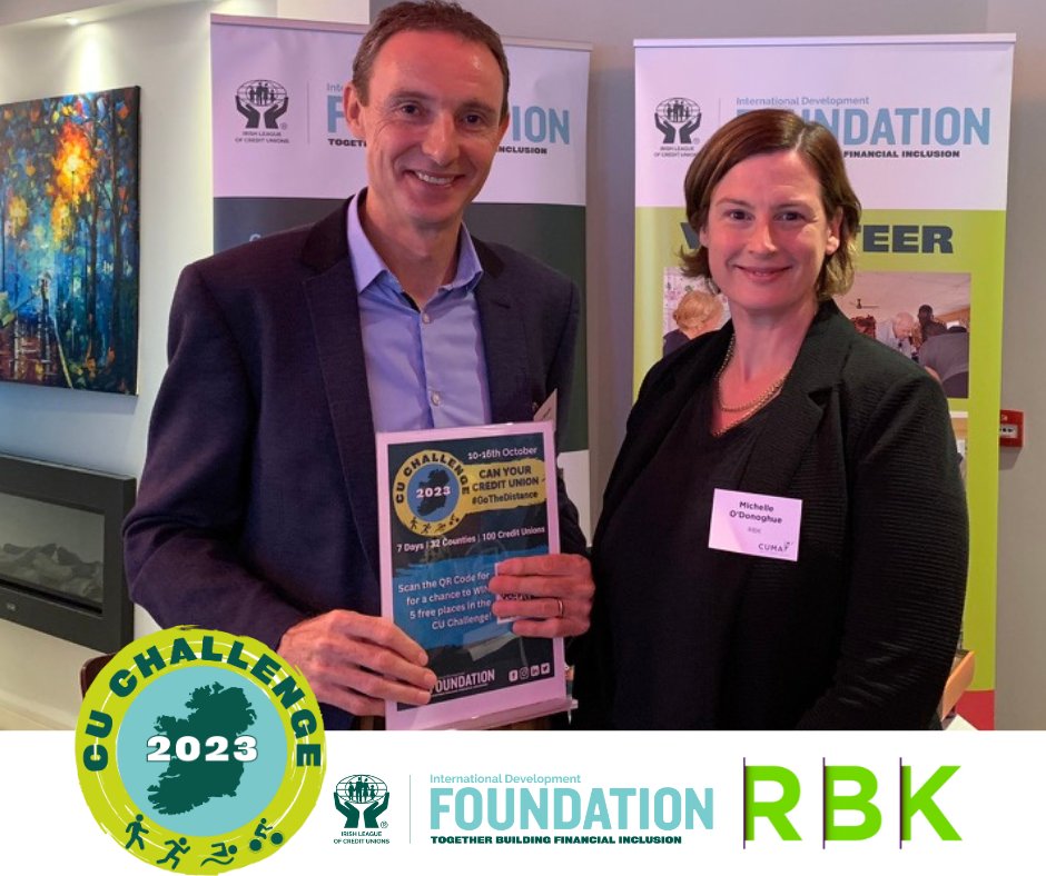 We are nearly a week away from the #CUChallenge2023! Is your CU team registered yet? Register here today - cuchallenge.ie

Thank you to RBK Chartered Accountants for sponsoring our upcoming Challenge and supporting the Foundation's work.🚶🏃‍♀️🏊‍♀️🚴‍♂️

 #GoTheDistance