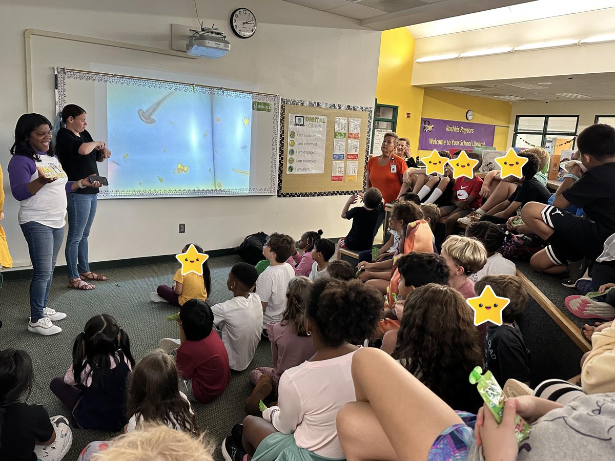 RashkisES's tweet photo. Principal Pressley made Friday extra magical by sharing a snack and "Room on the Broom" with our students born in September! ✨🧹 https://t.co/0jWOxNT6gv