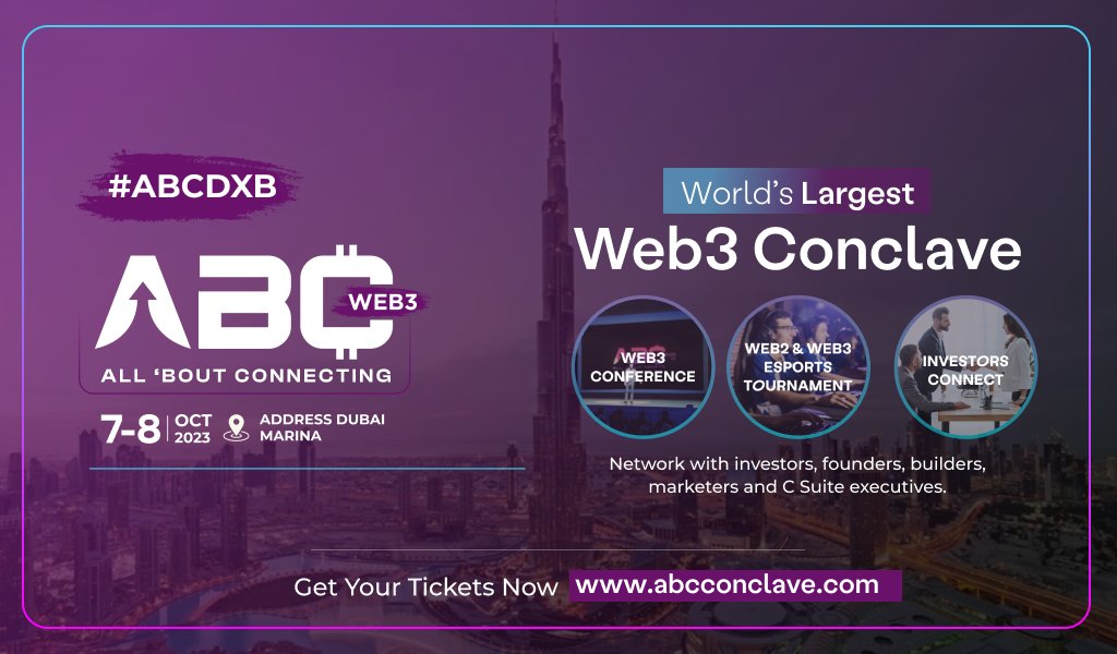 Utoday_en's tweet photo. Join @abc_conclave for an unparalleled celebration of the Web3 industry's innovation and potential

🗓 October 7-8, 2023
🌍 Address Marina Dubai, UAE

Use code ABCADDRESS to grab free Business ticket or 50% discount on VIP ticket

Visit: https://t.co/I5fFnGSGEX

#ABCWeb3 #ABCDXB https://t.co/RMQdwBJrNm