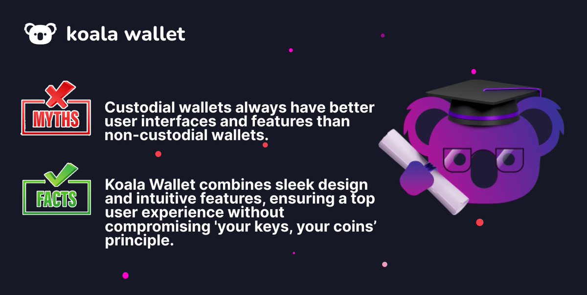 koalawallet's tweet photo. 🐨 Think custodial wallets offer superior UI and features? 

🐨 With #KoalaWallet, experience sleek design and intuitive features, all while keeping 'your keys, your coins' intact.

#custodialwallets https://t.co/tvvWnmtQeU