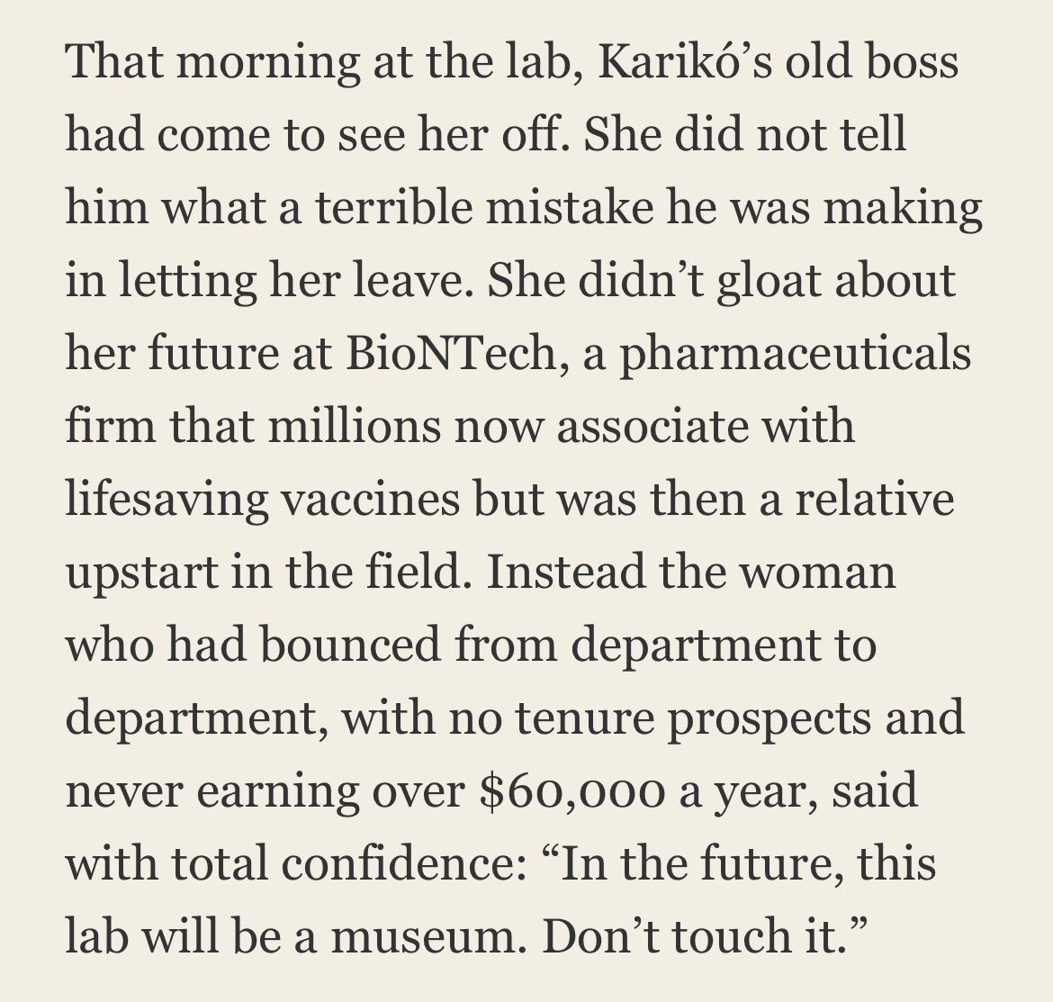 Our latest Nobel winner knew how to leave a room. Congratulations to Kati Kariko. glamour.com/story/katalin-…