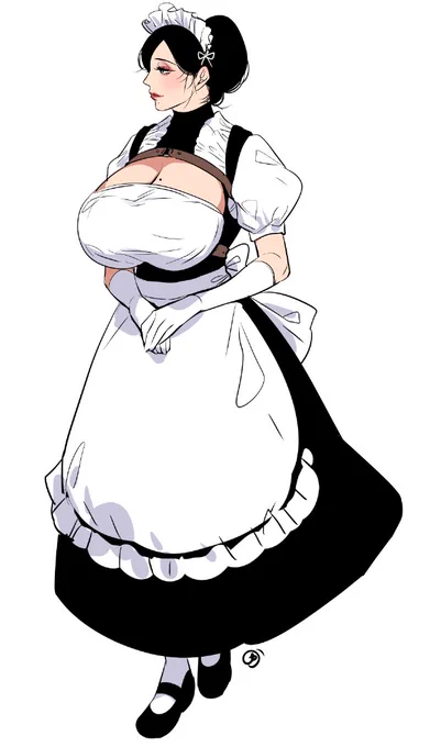 爆乳バニーおばさんが、爆乳メイドおばさんですよ笑うちのおばさんは上品ですよ。 
