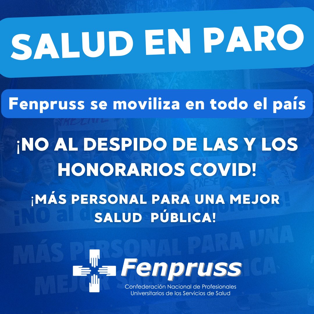 #SaludEnParo 🔵 Hoy y mañana la salud pública estará movilizada en contra del despido de más de 6.500 honorarios de nuestra red.

Presidente <a href="/GabrielBoric/">Gabriel Boric Font</a>:  seguimos insistiendo en que no se debe desaprovechar esta oportunidad de fortalecer realmente la salud pública. 👊