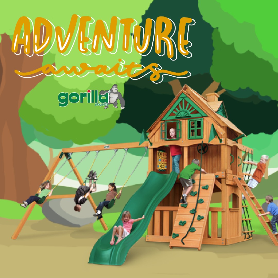 Get ready for playtime perfection with Gorilla Playsets! 🌞 Explore, climb, and swing your way to fun. #PlaytimePerfection #GorillaPlaysets