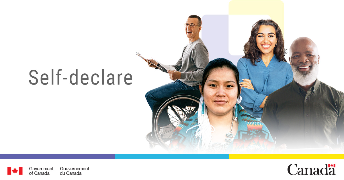 jobs_gc's tweet photo. It’s National Disability Employment Awareness Month! If you’re a person with a disability, consider bringing your talents to the federal public service. 🤝 Apply to a #GCJob and #SelfDeclare on your application: https://t.co/DzDsGHF91i #NDEAM #DEAM2023 https://t.co/Jm4RBXP69j