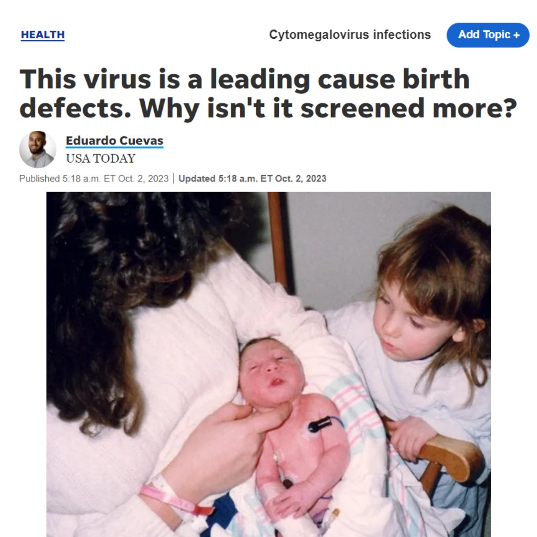 NationalCMV's tweet photo. Thank you to @USATODAY for their great coverage of congential CMV, and the NY CMV newborn screening pilot that begins today! In the next year, screening will take place on up to 220k newborns in the state.
Read the full article here: https://t.co/D08EHz5SOL
#StopCMV #Screen4CMV https://t.co/XDePlLwXgA