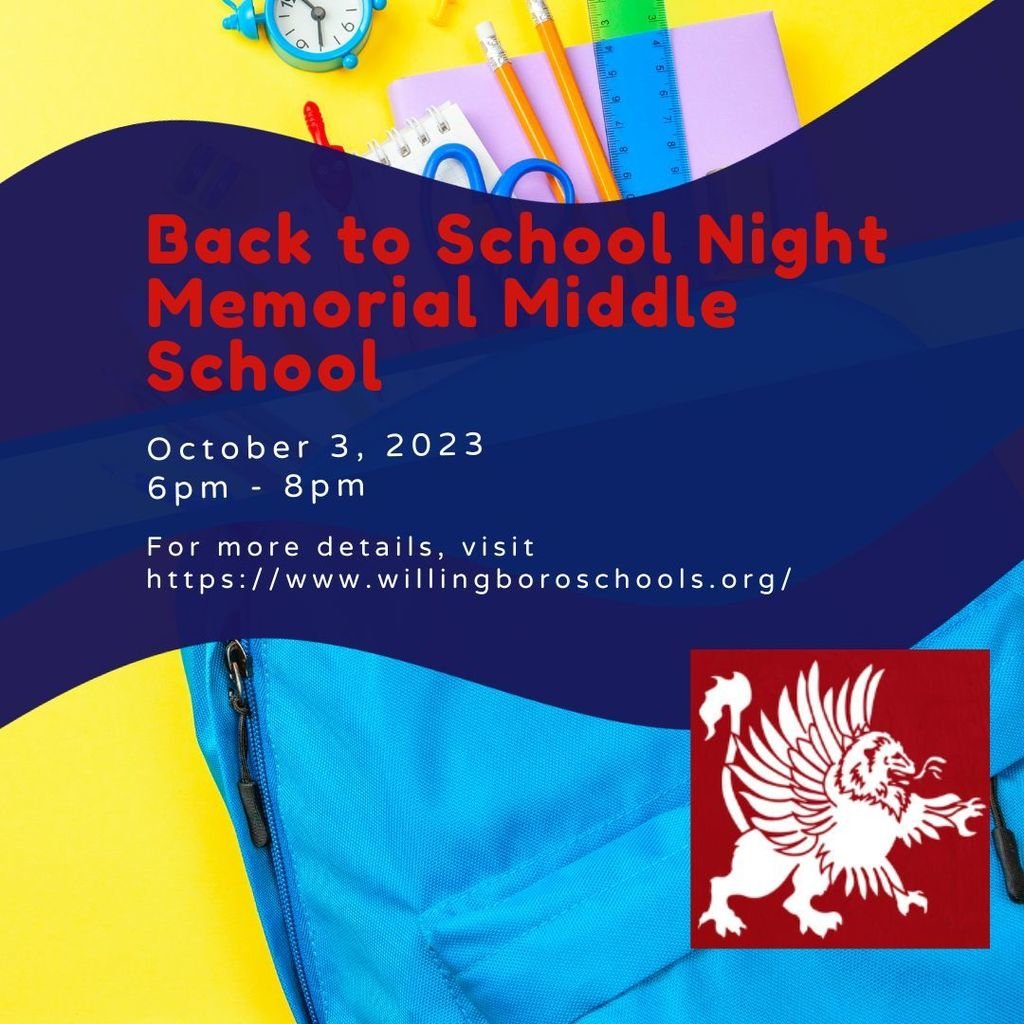 Attn  Memorial Middle Parents/Guardians, 

Please see the attached flyer for Back to School Night.