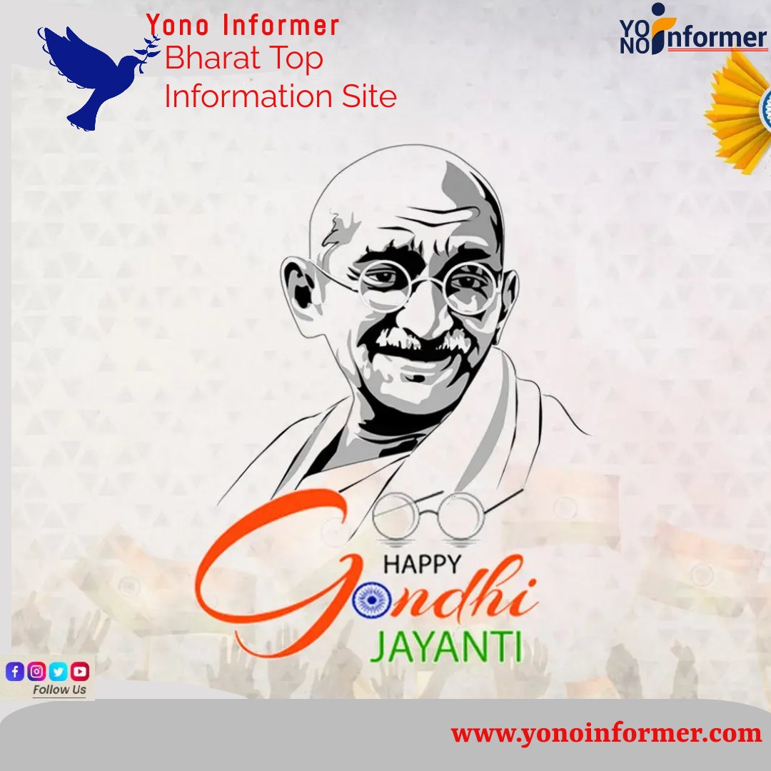 YonoInformer's tweet photo. Happy Gandhi Jayanti 2023

#gandhijayanthi #GandhiJayanti2023 #gandhijayanthi #Gandhi #yonoinformer https://t.co/1QmvRD7lSF