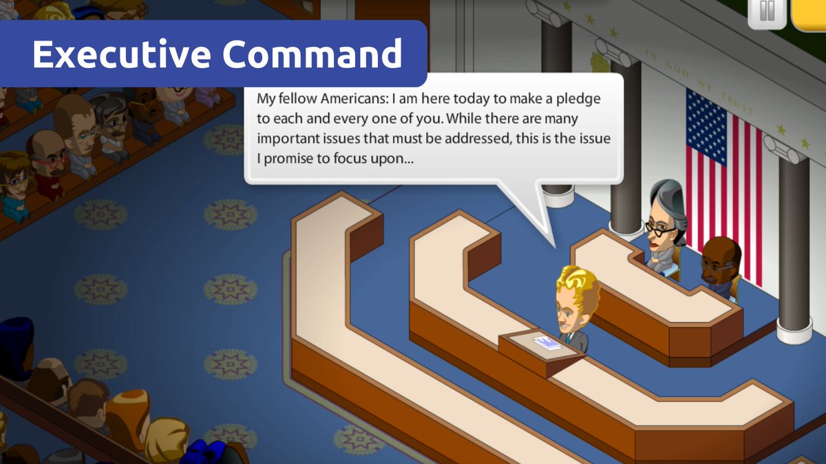icivics's tweet photo. Our game, Executive Command, places students in the seat of the President as they explore the responsibilities of the Executive Branch. In partnership with @WhiteHouseHstry, we are excited to launch the new Spanish-language version of Executive Command. https://t.co/Fb55Grquyr https://t.co/B7JsmcIJLV