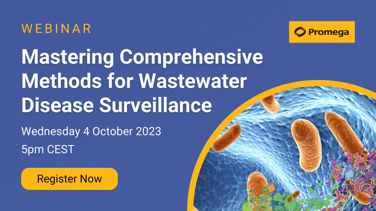 Join us on Wednesday for our webinar 'Unlocking Insights: Mastering Comprehensive Methods for Wastewater Disease Surveillance'. 💧 Register now: bit.ly/3ZFRZ6H 📆 October 4th, 2023 🕓 5pm CEST #Promega #wastewatersurveillance #wastewater #webinar #lifesciences