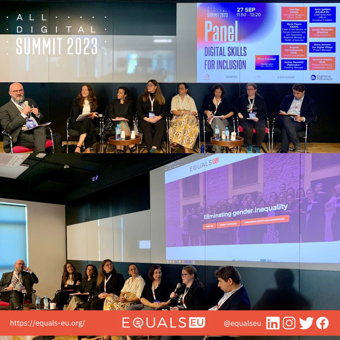 EQUALS-EU (@equals_eu) on Twitter photo 🔎 EQUALS-EU on the stage during the #digitalskills for #inclusion session at the #ADSummit2023 in Zagreb last week to share project outcomes with a wider audience.
An interesting opportunity to exchange key learnings with other EU-funded projects working for inclusion! 🌟 🔎 EQUALS-EU on the stage during the #digitalskills for #inclusion session at the #ADSummit2023 in Zagreb last week to share project outcomes with a wider audience.
An interesting opportunity to exchange key learnings with other EU-funded projects working for inclusion! 🌟