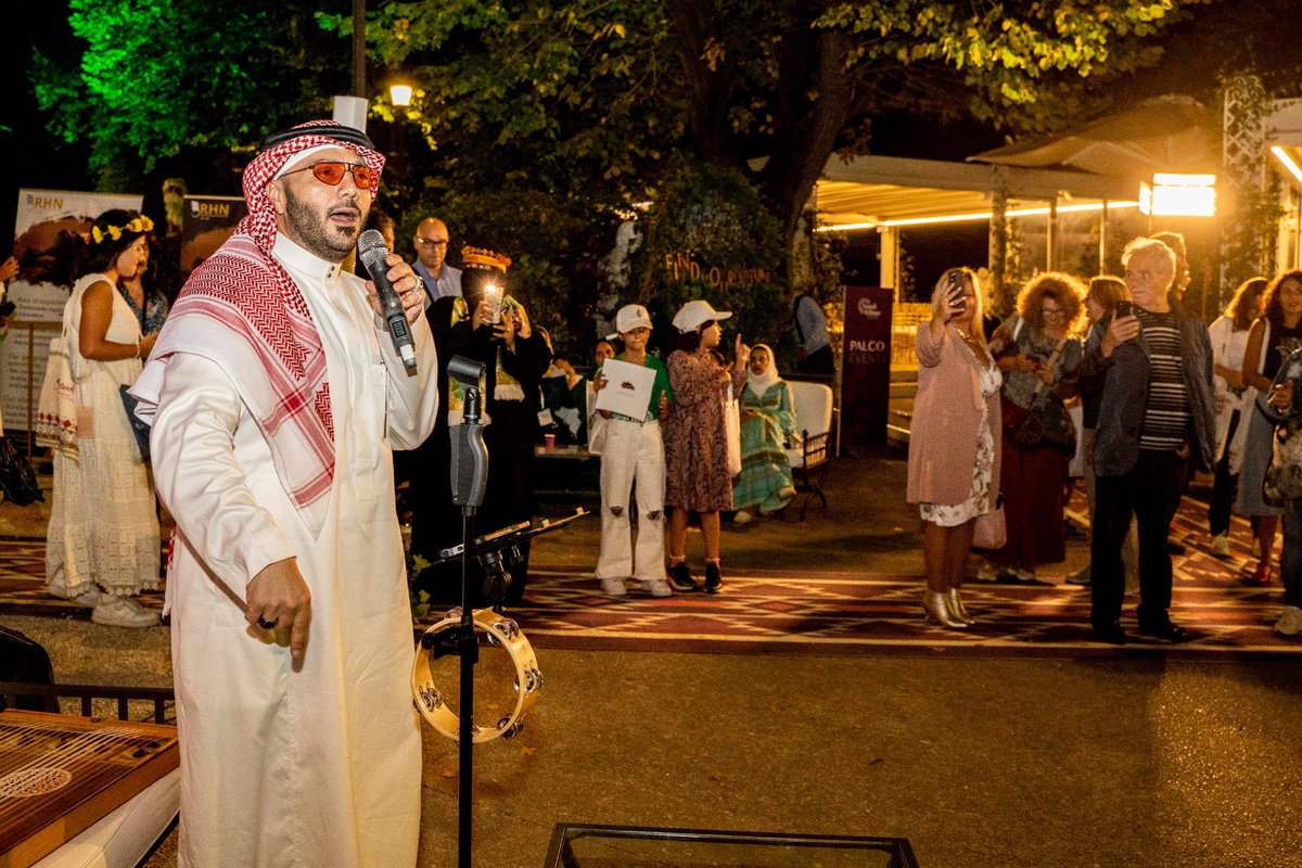 KSAembassyIT's tweet photo. . #SaudiVillage | Lieti di aver ospitato le esibizioni del cantante saudita🇸🇦, studente di opera al Conservatorio Giuseppe Verdi di Milano 🇮🇹 ed esperto dell'industria musicale, Mostafa Shirah, @mostashiru 
#SaudiNationalDay93 https://t.co/tsYGXO15dW