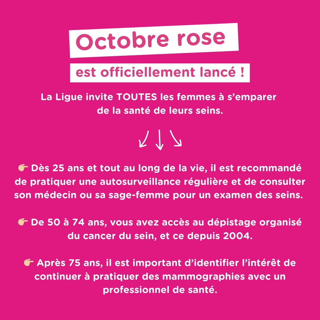 Aujourd’hui, libérons la parole, parlons du dépistage et soutenons la lutte contre le cancer du sein. ❤️ #OctobreRose  

▶️ ligue-cancer.net/octobre-rose