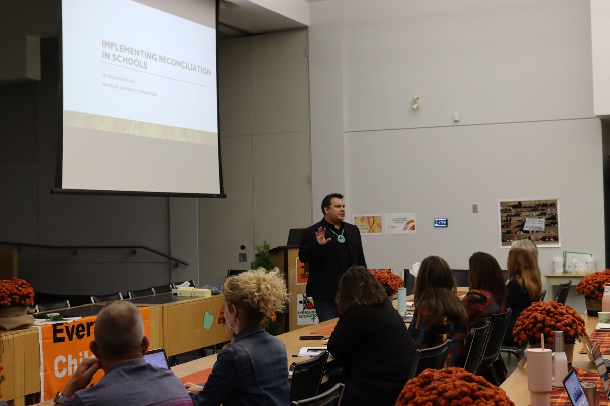 Our Principals and Senior Administrators are honoured to be spending the day with Dr. Niigaan James Sinclair. A Professor in Indigenous Knowledge and Aesthetics at the University of Manitoba, an award winning columnist with the Winnipeg Free Press, and the son of Dr. Murray