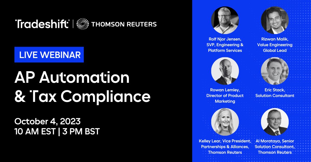 Our partnership with <a href="/thomsonreuters/">Thomson Reuters</a> is unlocking unprecedented value for businesses across the globe. 

Discover how we’re simplifying tax compliance, the significance of AI-powered invoice processing, and more at our webinar this Wednesday: bit.ly/3Paupuf