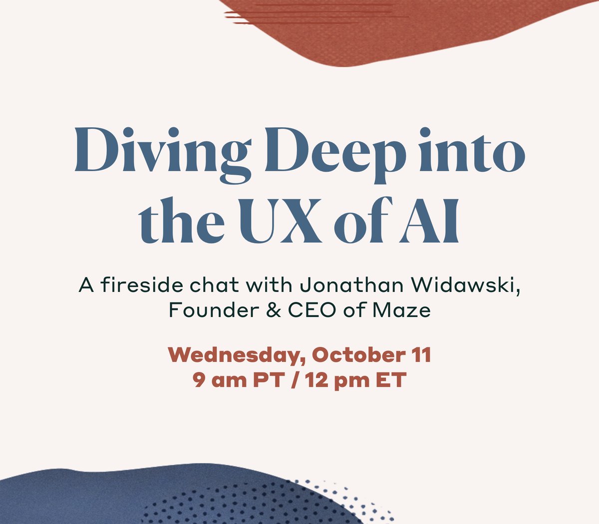 Looking forward to sitting down with <a href="/jakesaper/">Jake Saper</a> at <a href="/emergencecap/">Emergence Capital</a> to talk about how we’ve seen AI being implemented in UX across the industry. 

We’ll share the best examples of AI in UX and delve into how we built Maze AI💡

See you there!  buff.ly/3LDqIfq