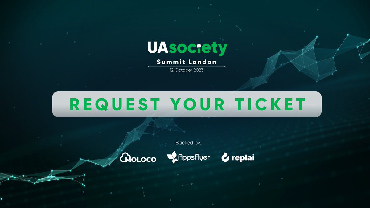 Hey, hey! Final call 🔚 to get your ticket for the upcoming #UASocietySummit 2023.
See you all next week! 🤗

Request your ticket 👉 uasocietysummit2023.splashthat.com

🙏🏻 <a href="/MolocoHQ/">Moloco</a> <a href="/AppsFlyer/">AppsFlyer</a> <a href="/Replai_io/">Replai</a> 

#useracquisition #mobilegames #mobileapps #growth #performancemarketing