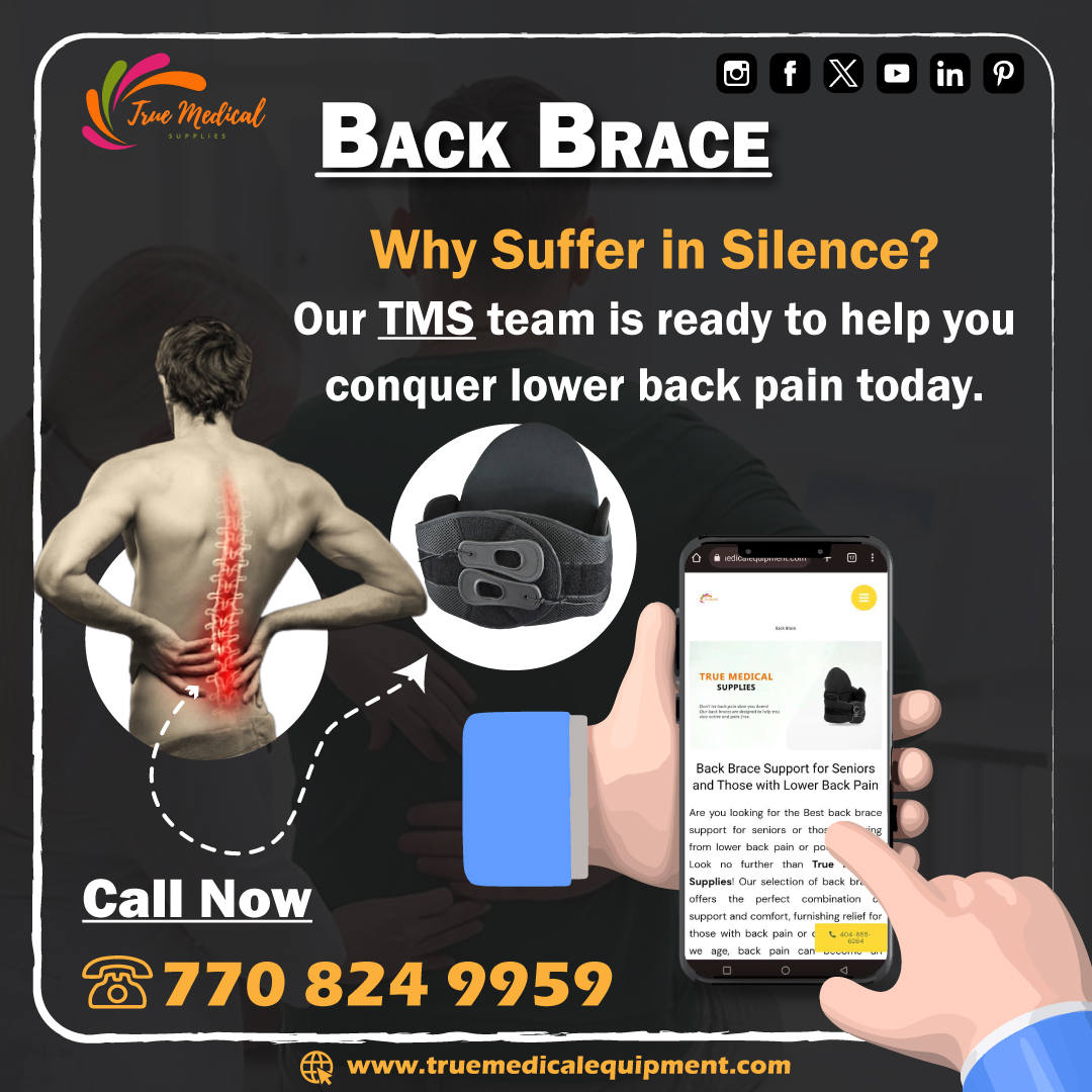 TMS_Orthopedic's tweet photo. Orthopedic back braces for pain relief and improved posture. Get relief from your pain &amp; enjoy comfortable back support with our effective products.
Call Us- 770 824 9959
Email- contact@truemedicalequipment.com
#backbrace #posturecorrection #spinehealth #tms #health #posture https://t.co/CmtcB4nsyK