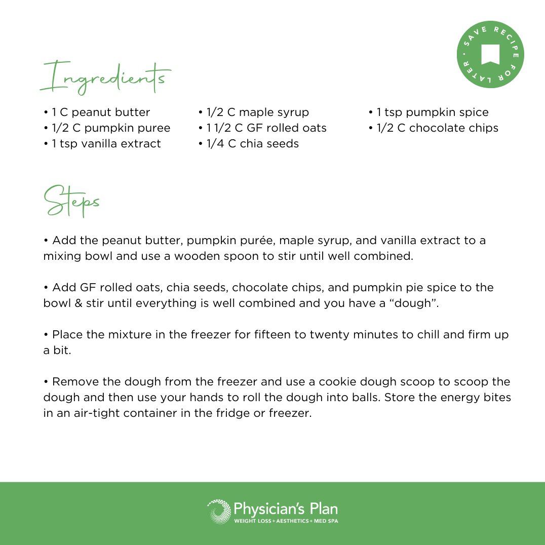 Shout out to all our fellow pumpkin spice lovers out there 🎃 The season is officially upon us! 

Here's our favorite healthy, No-Bake Pumpkin Spice Energy Ball recipe to enjoy on a busy morning!
