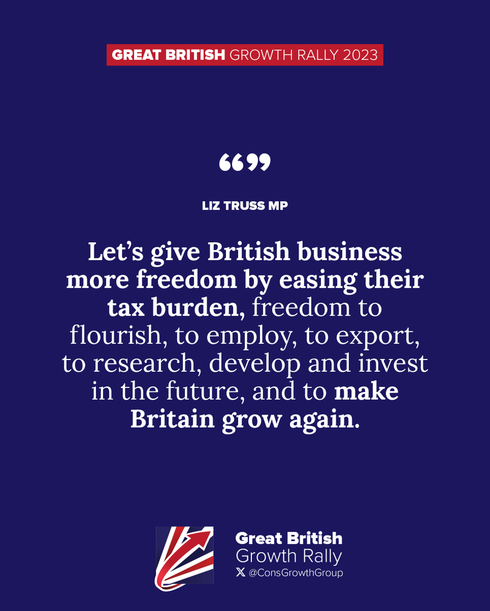 ConsGrowthGroup's tweet image. The tax burden is too great. Let's axe the tax to Make Britain Grow Again #MBGA

💬 @trussliz