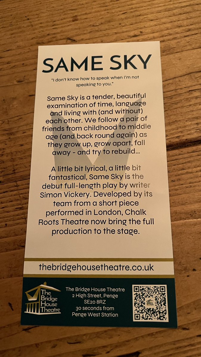 BonaFideStudio's tweet photo. We are so proud to be part of this amazing show and see it live on stage: Same Sky at  The Bridge House Theatre @pengetheatre .
Congratulations to the whole team! 👏
#samesky #theatreshow #theatre #theatrelife #recordingstudiolife #londonshow 

02088839641 https://t.co/kmvxUT4pZE