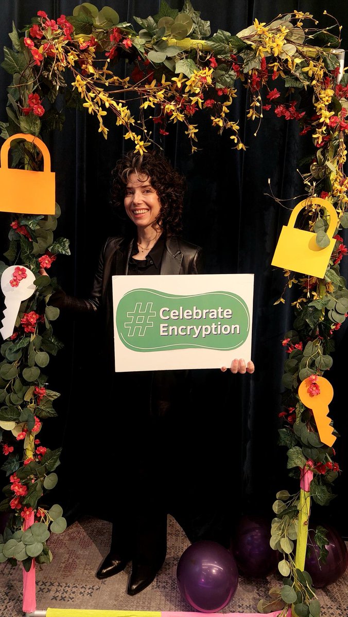 edri's tweet photo. 🤩 @signalapp's President @mer__edith has joined the #CelebrateEncryption movement to show her support for encryption.
Join Meredith & share 📸photos of you & your friends promoting privacy and celebrating encryption 🎉: https://t.co/SJnJoUOXAw https://t.co/jhbpDTtRnW