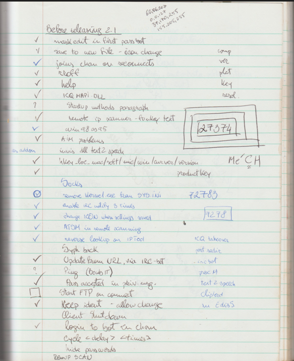 xillwillx's tweet image. #Sub7 fun fact: mobman used to write feature ideas in notebooks