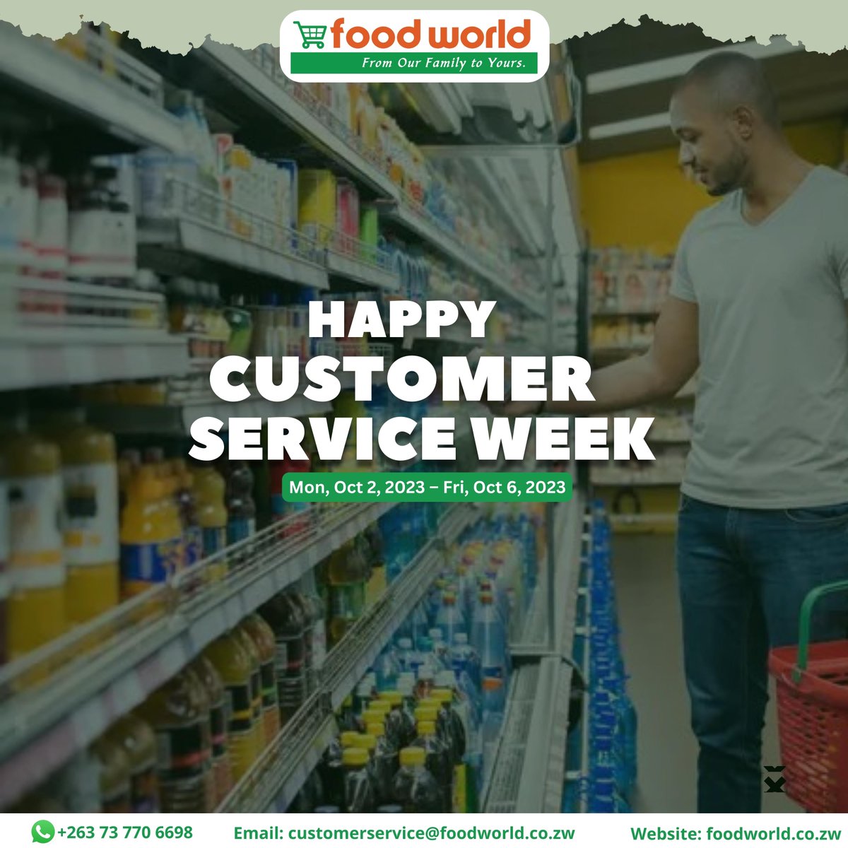 FoodWorldZim's tweet photo. Every department, every location, every shift.
@FoodWorldZim
we are all on #TeamService and we’re working together to meet our customers’ needs. Happy Customer Service Week!#CSWeek2023

#TeamService, #CustomerServiceWeek2023 and #CSWeek2023. https://t.co/UwF3OTwT8J