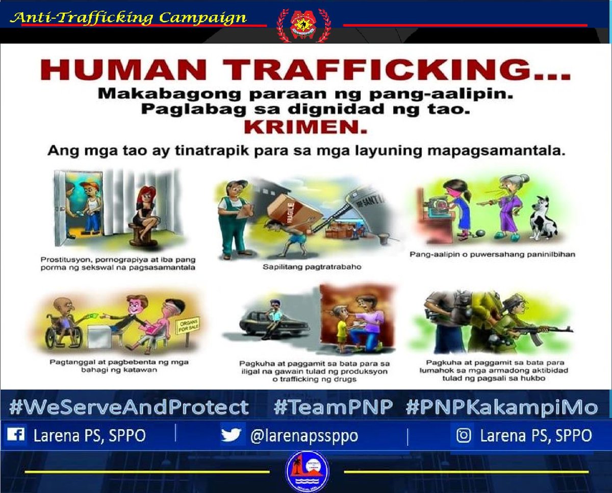 larenapssppo's tweet photo. No to Human Trafficking
#ToServeandProtect
#PNPKakampiMo
#TeamPRO7
#TeamSiquijodnonPulis https://t.co/4Moxz4VlD3