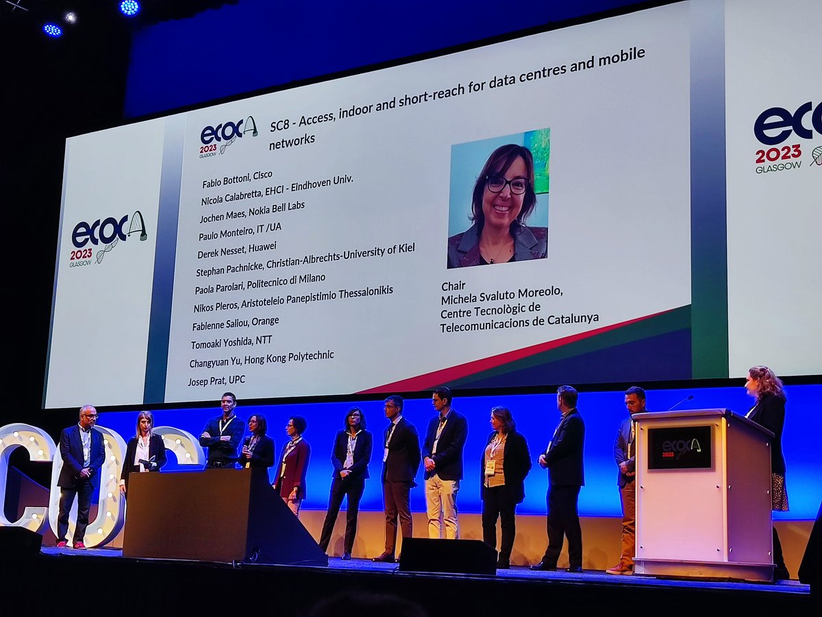 PONS_RU_CTTC's tweet photo. Our colleague Michela Svaluto Moreolo @CttcTech is welcoming #ECOC2023 attendees at plenary with latest news on her chaired subcommittee https://t.co/HYrMqaU3AW